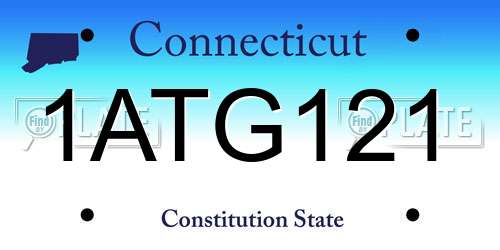 1ATG121 Connecticut License Plate