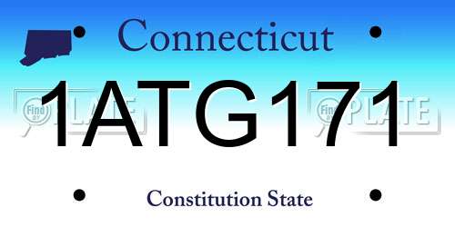 1ATG171 Connecticut License Plate