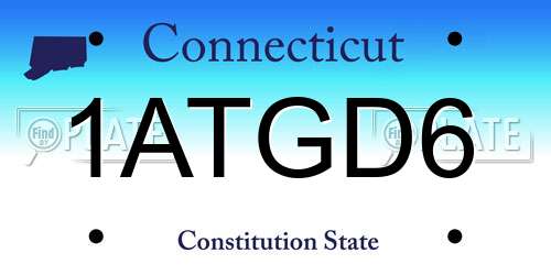 1ATGD6 Connecticut License Plate