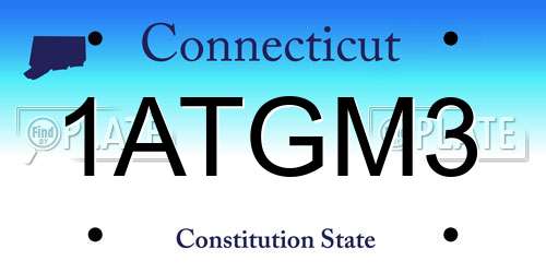 1ATGM3 Connecticut License Plate