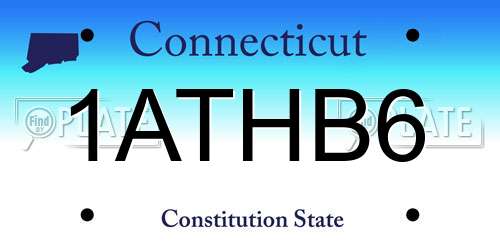 1ATHB6 Connecticut License Plate