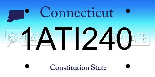 1ATI240 Connecticut License Plate