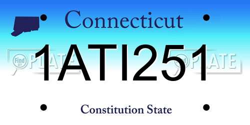 1ATI251 Connecticut License Plate