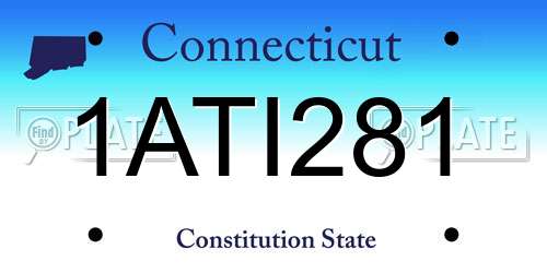 1ATI281 Connecticut License Plate