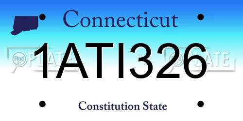 1ATI326 Connecticut License Plate