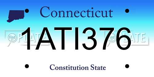 1ATI376 Connecticut License Plate