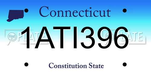1ATI396 Connecticut License Plate