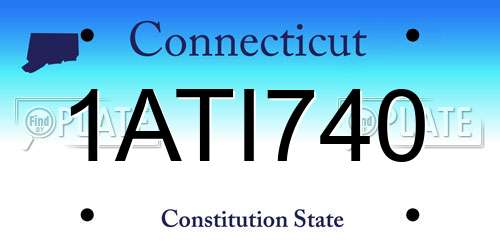 1ATI740 Connecticut License Plate