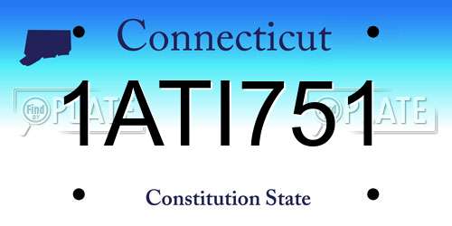 1ATI751 Connecticut License Plate