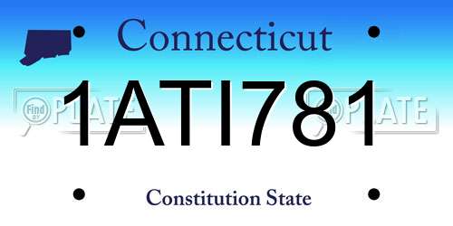 1ATI781 Connecticut License Plate