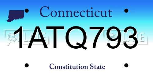 1ATQ793 Connecticut License Plate