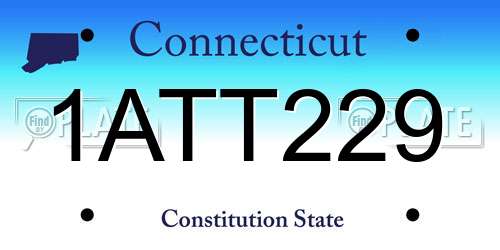 1ATT229 Connecticut License Plate