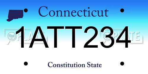 1ATT234 Connecticut License Plate