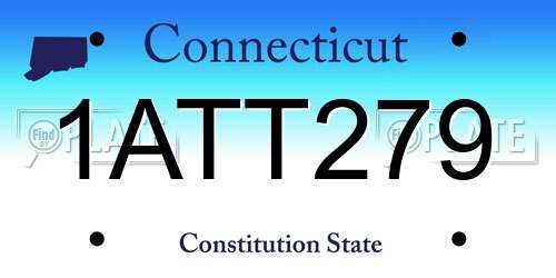 1ATT279 Connecticut License Plate