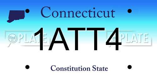1ATT4 Connecticut License Plate