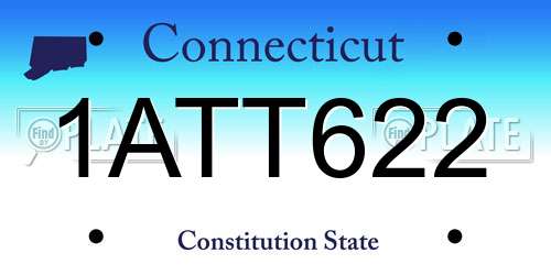1ATT622 Connecticut License Plate