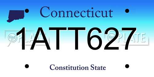 1ATT627 Connecticut License Plate