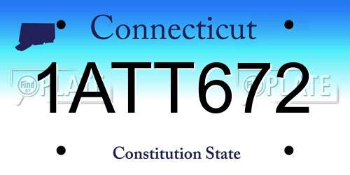 1ATT672 Connecticut License Plate