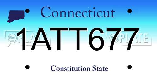 1ATT677 Connecticut License Plate