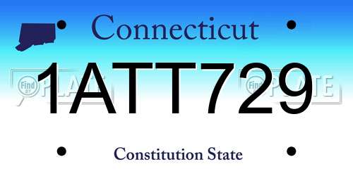 1ATT729 Connecticut License Plate