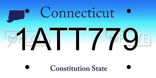 1ATT779 Connecticut License Plate