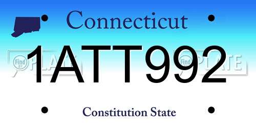 1ATT992 Connecticut License Plate