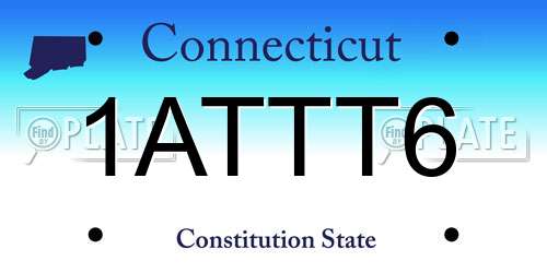 1ATTT6 Connecticut License Plate