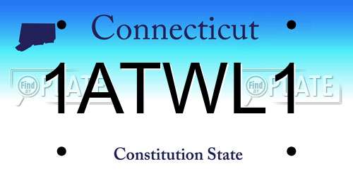 1ATWL1 Connecticut License Plate