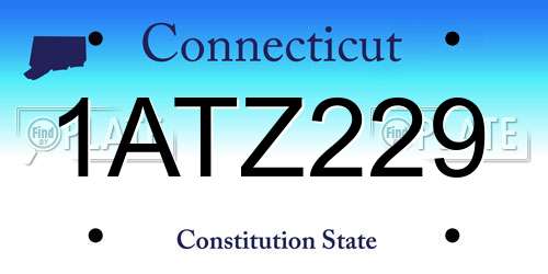 1ATZ229 Connecticut License Plate