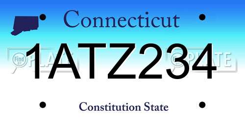 1ATZ234 Connecticut License Plate