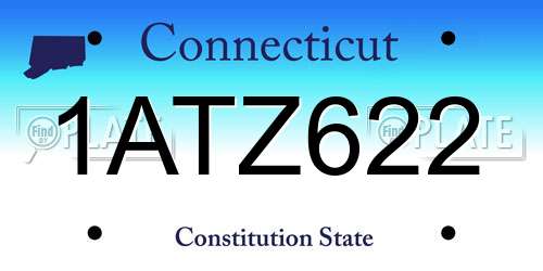 1ATZ622 Connecticut License Plate