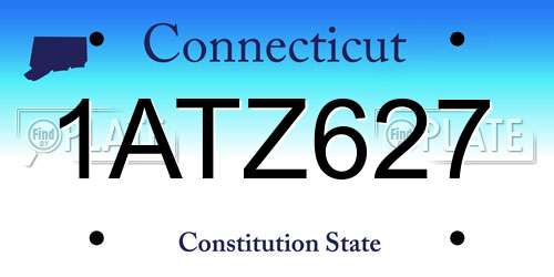 1ATZ627 Connecticut License Plate