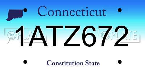 1ATZ672 Connecticut License Plate
