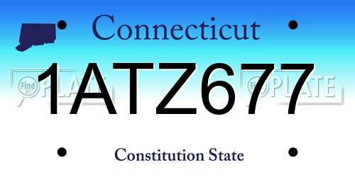 1ATZ677 Connecticut License Plate