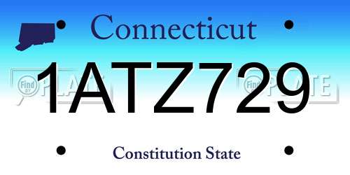 1ATZ729 Connecticut License Plate