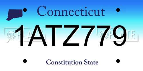 1ATZ779 Connecticut License Plate