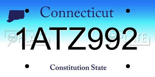 1ATZ992 Connecticut License Plate