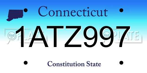 1ATZ997 Connecticut License Plate