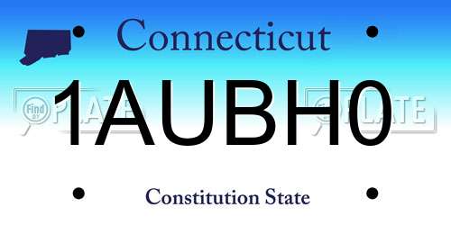 1AUBH0 Connecticut License Plate
