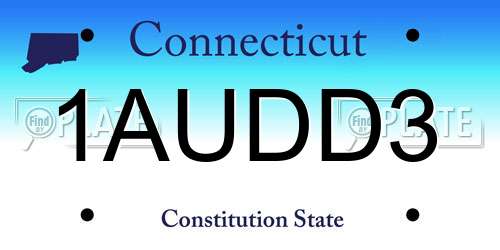 1AUDD3 Connecticut License Plate