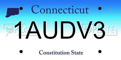 1AUDV3 Connecticut License Plate