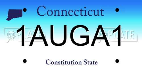 1AUGA1 Connecticut License Plate