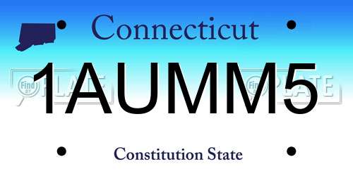 1AUMM5 Connecticut License Plate