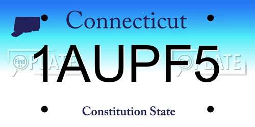 1AUPF5 Connecticut License Plate