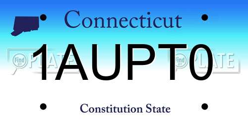 1AUPT0 Connecticut License Plate