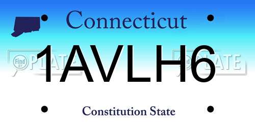 1AVLH6 Connecticut License Plate