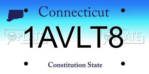 1AVLT8 Connecticut License Plate