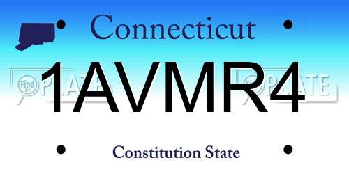 1AVMR4 Connecticut License Plate