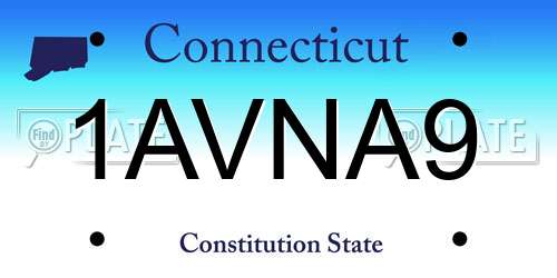 1AVNA9 Connecticut License Plate
