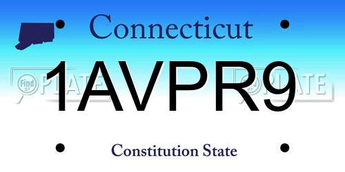 1AVPR9 Connecticut License Plate